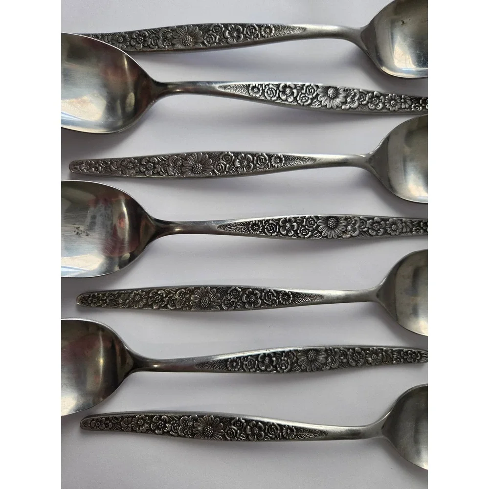 Jardinera Daisy Floral Pattern Interpur SS Japan 43 Piece Flatware Cutlery Set